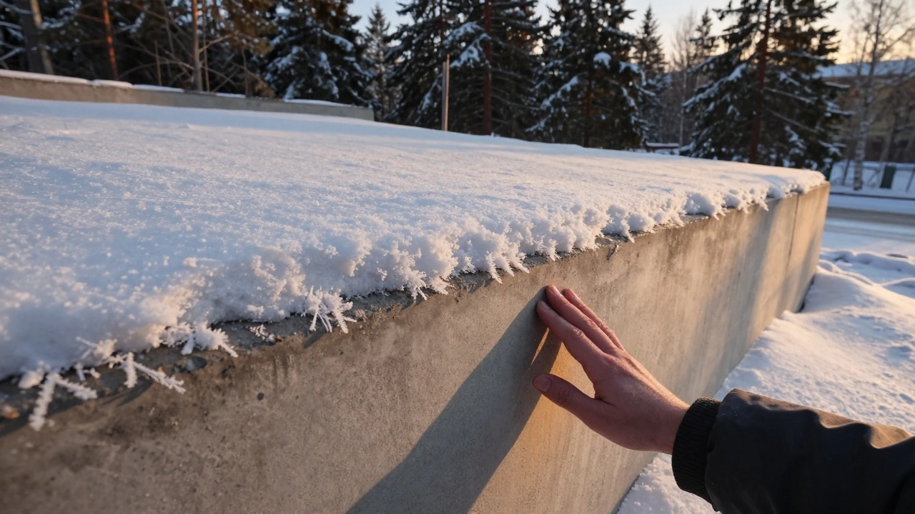 Долговечный фундамент в Новосибирске, выдерживающий суровые зимы, без видимых повреждений.