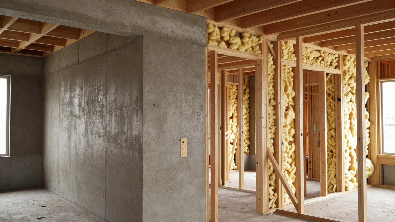 Сравнение стен из газобетона и деревянного каркаса в процессе стройки