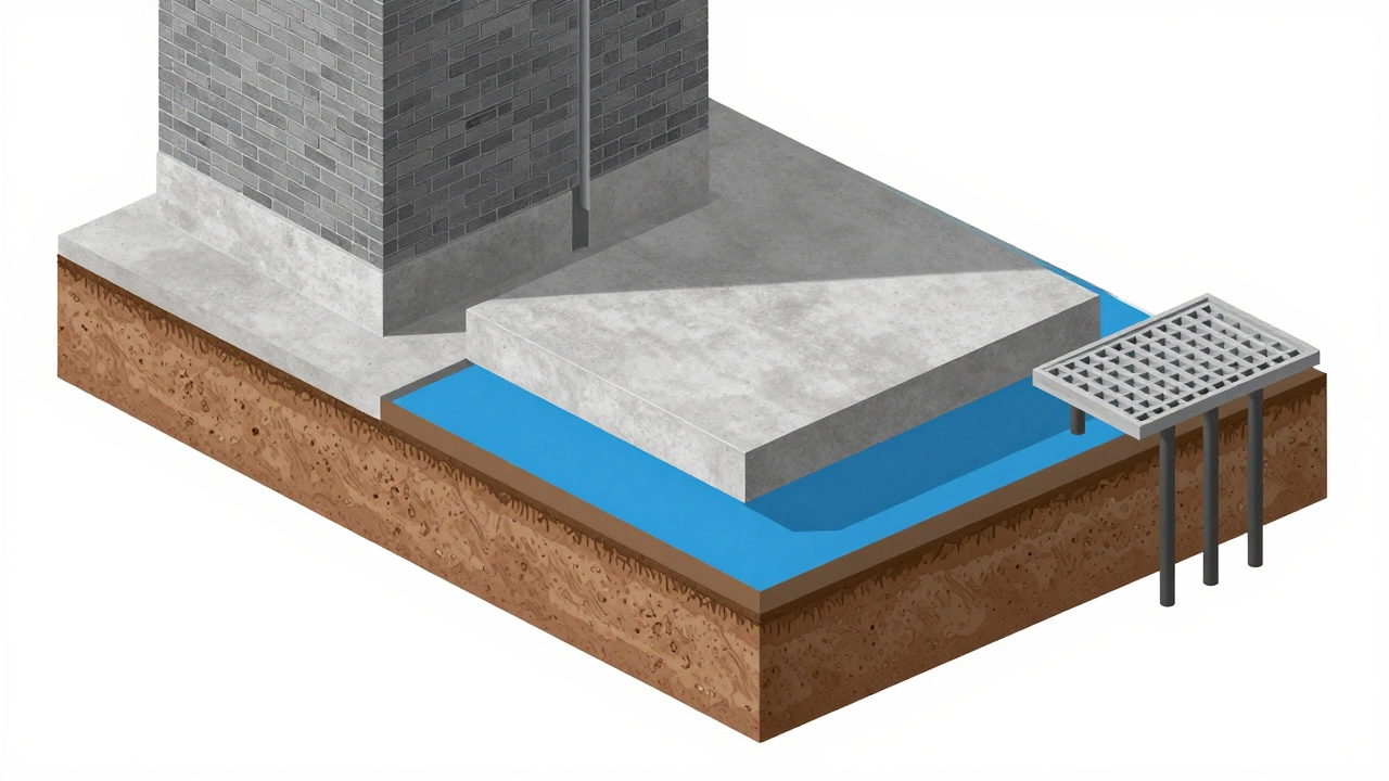 Сравнение трех типов фундамента: ленточного, плитного и свайно-ростверкового в разрезе